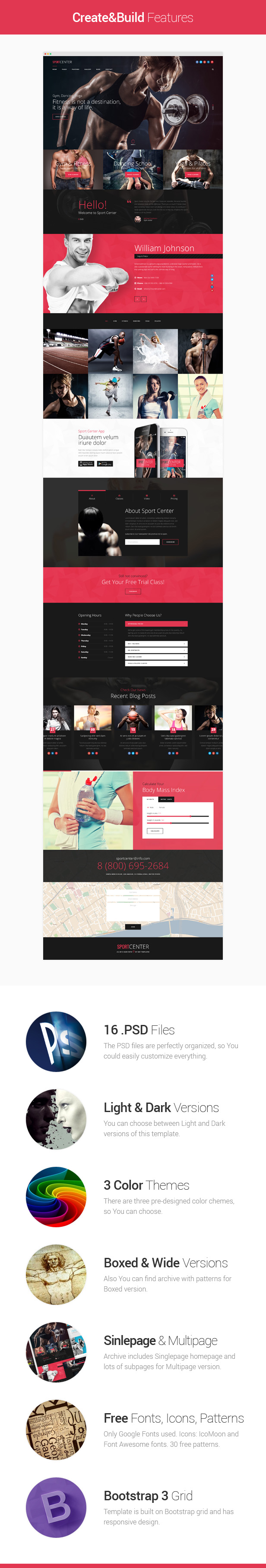 Sport Center PSD template