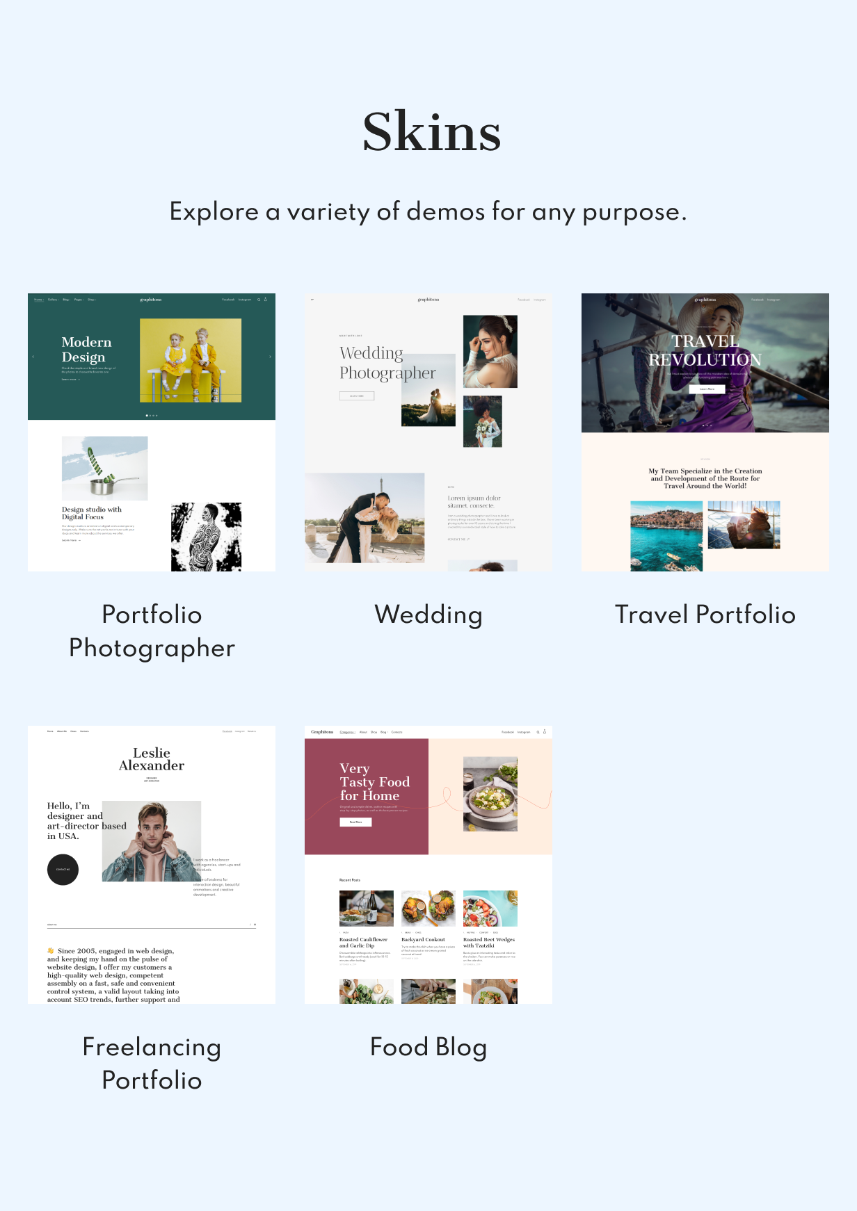 Graphitona - Portfolio Photo Gallery WordPress Theme