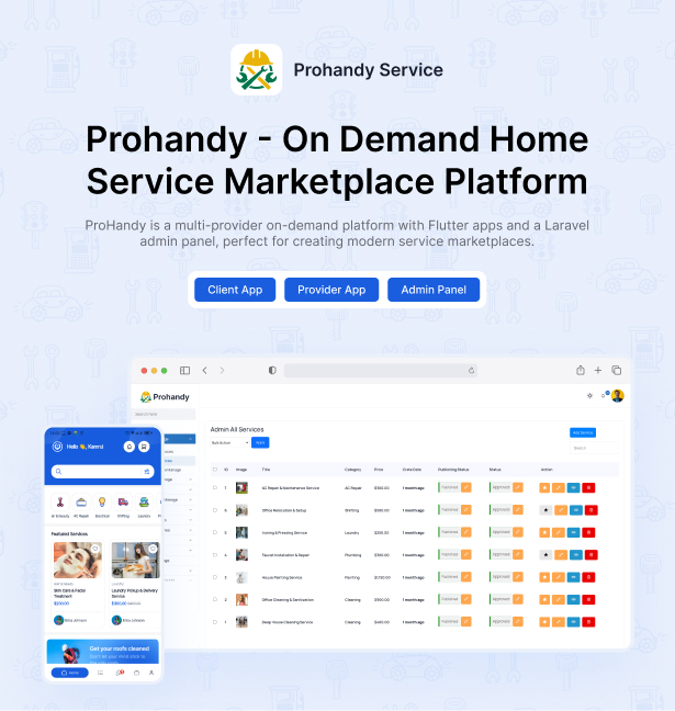 Prohandy - On Demand Home Service Marketplace Platform