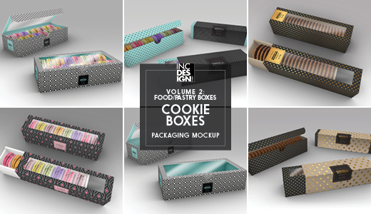 Download Food Pastry Boxes Vol 2 Cookies Macarons Pastry Take Out Packaging Mock Ups By Ina717 Yellowimages Mockups