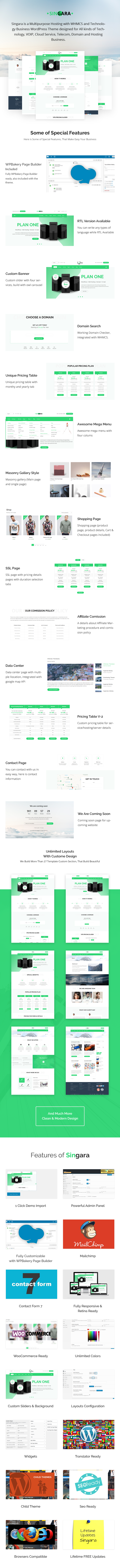 Singara - Multipurpose Hosting with WHMCS WordPress Themes