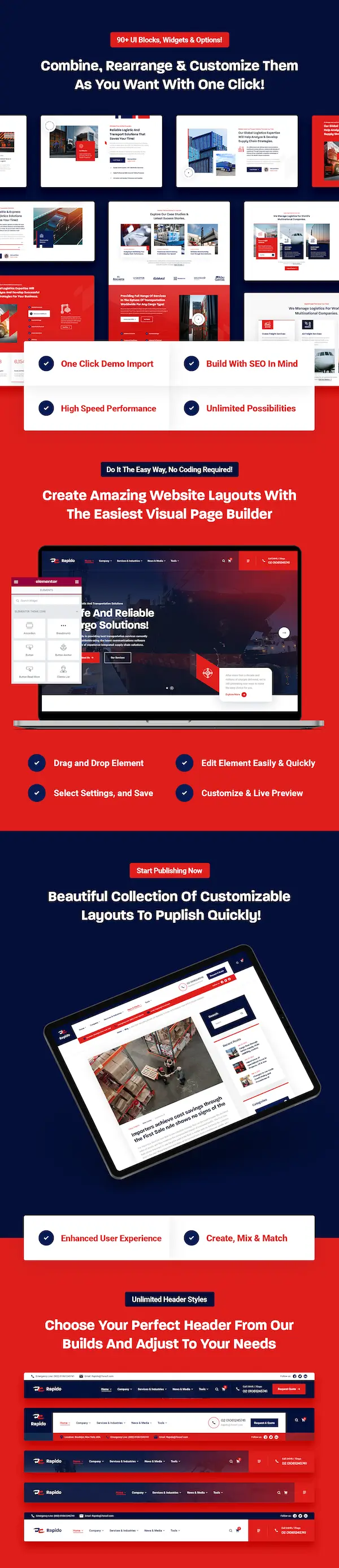 Rapido - Logistics, Cargo and Transportation WordPress Theme - 8