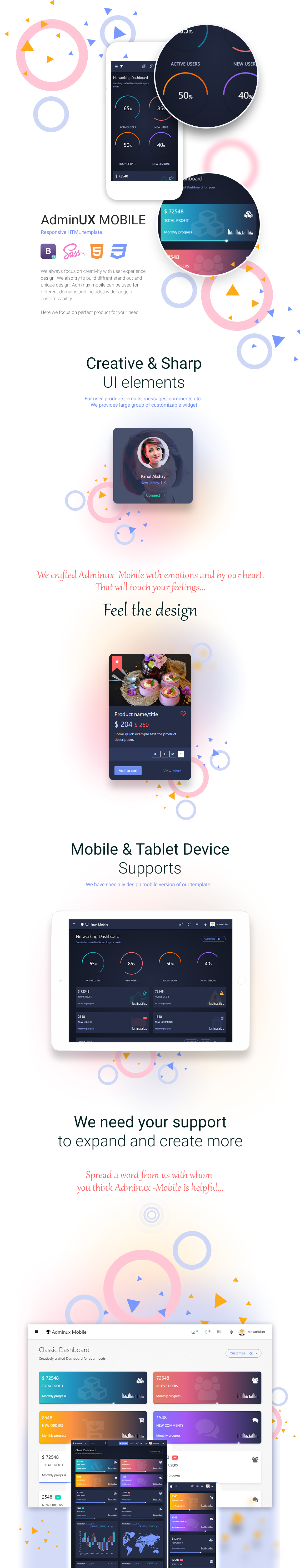 Responsive mobile html template