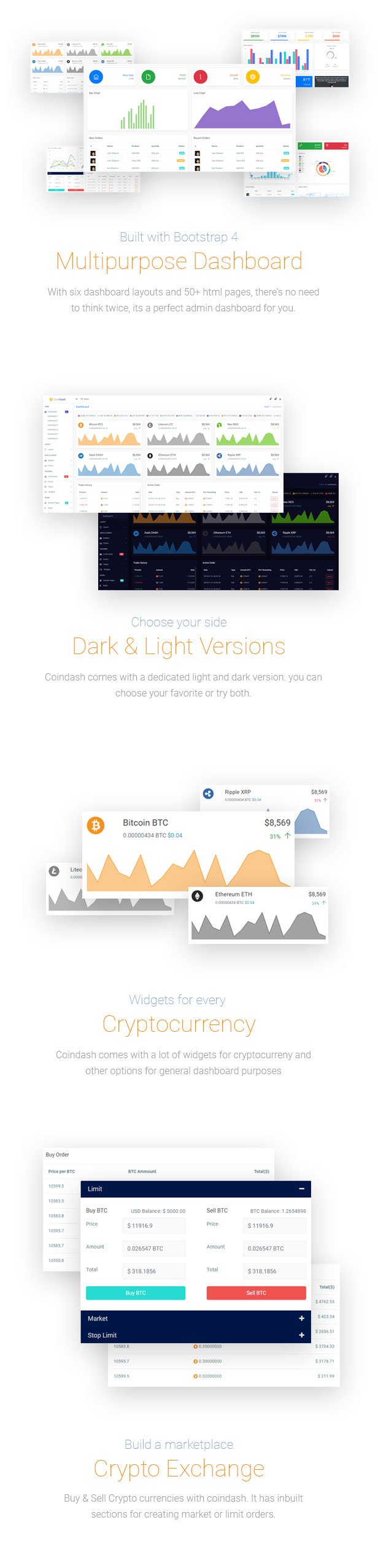 Cryptocurrency Dashboard Admin Template - Coindash - 1