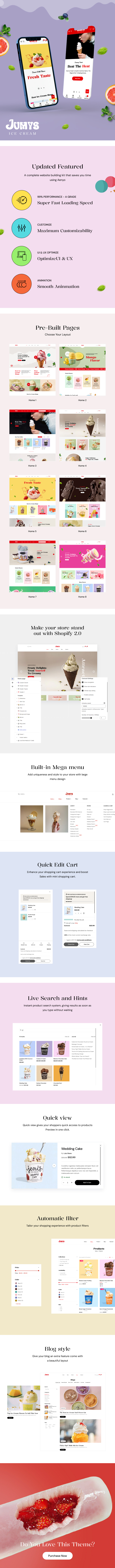 Cake Shop Ice Cream Shopify Theme Jumys Preview