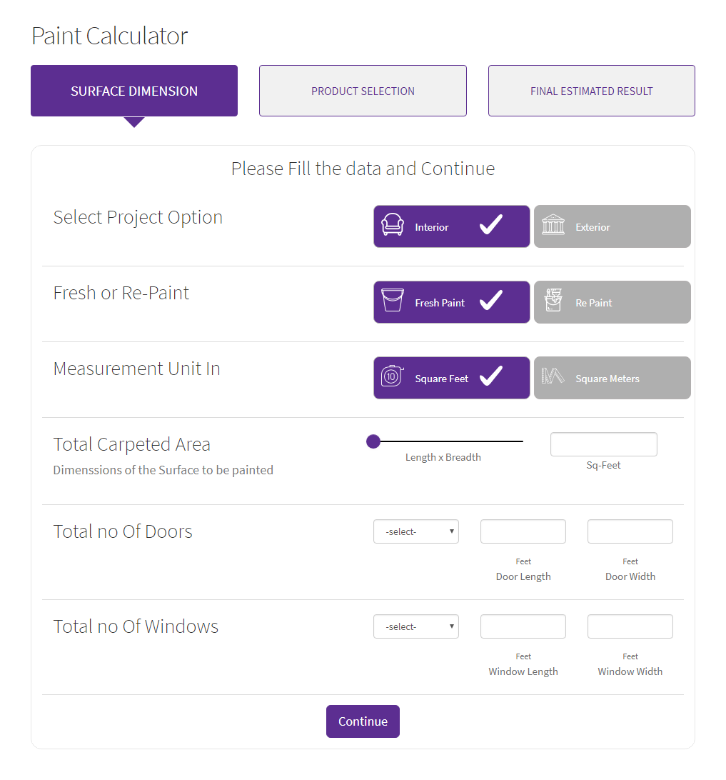 Paint Cost Estimator Estimador de costos de pintura de