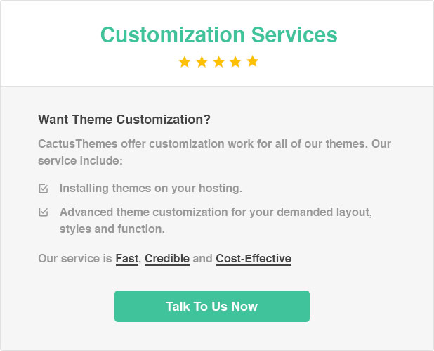 Cactusthemes Customization Service Banner