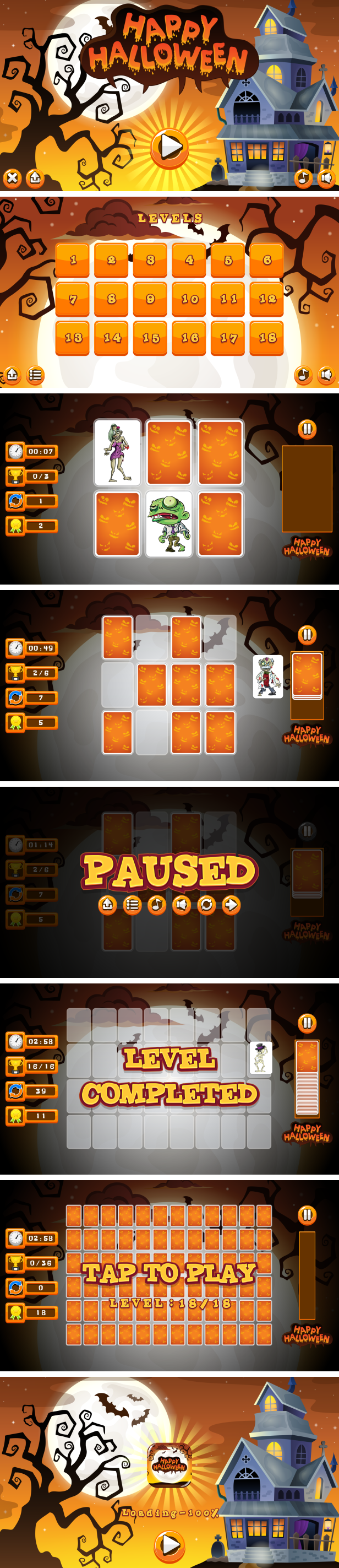 Happy Halloween - HTML5 Game 18 Levels + Mobile Version! (Construct 3 | Construct 2 | Capx) - 3