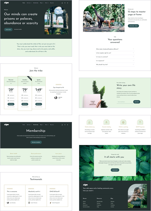 Ziga Elementor Template Kit