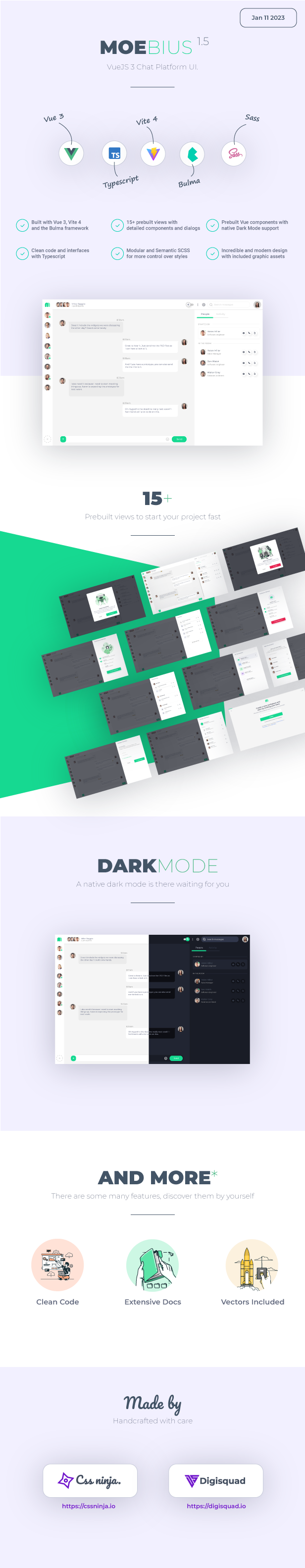 Moebius - VueJS 3 Chat Platform UI - 1