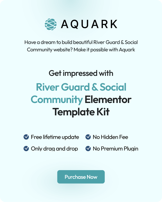 Aquark - River Guard & Social Community Elementor Template Kit - 1