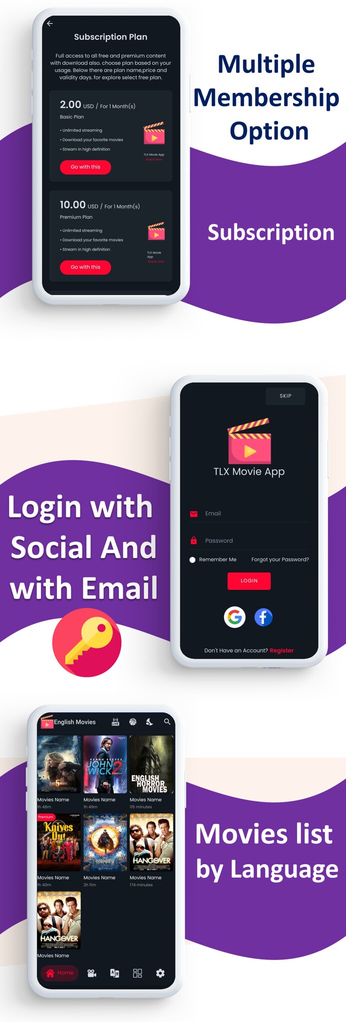 TLX Movies App | Web Series, Movies,  Videos Streaming, Live TV | Payment Gateways | Subscriptions - 6