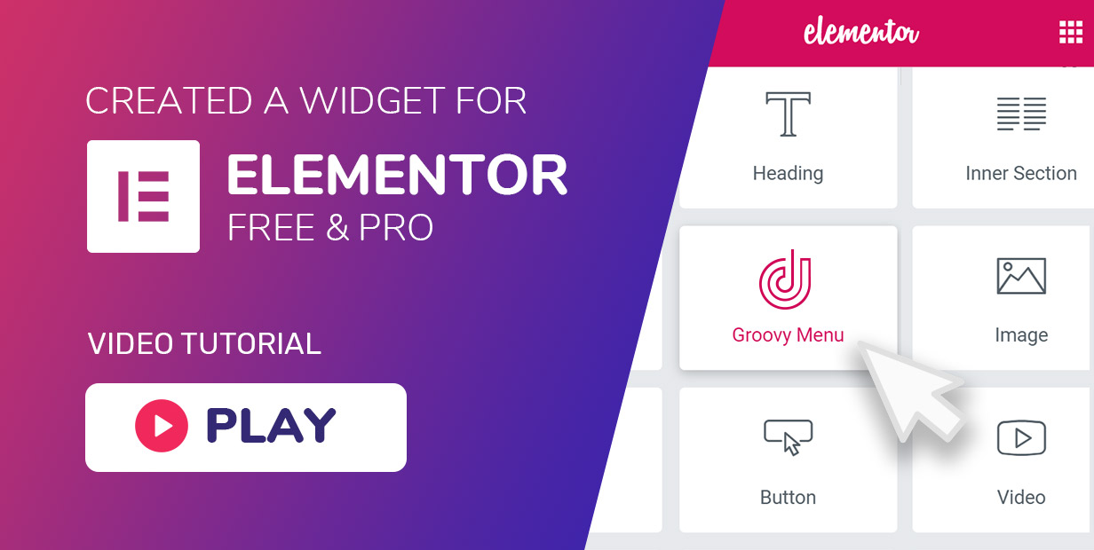 Mega menu has a widget (element) for Elementor free and pro