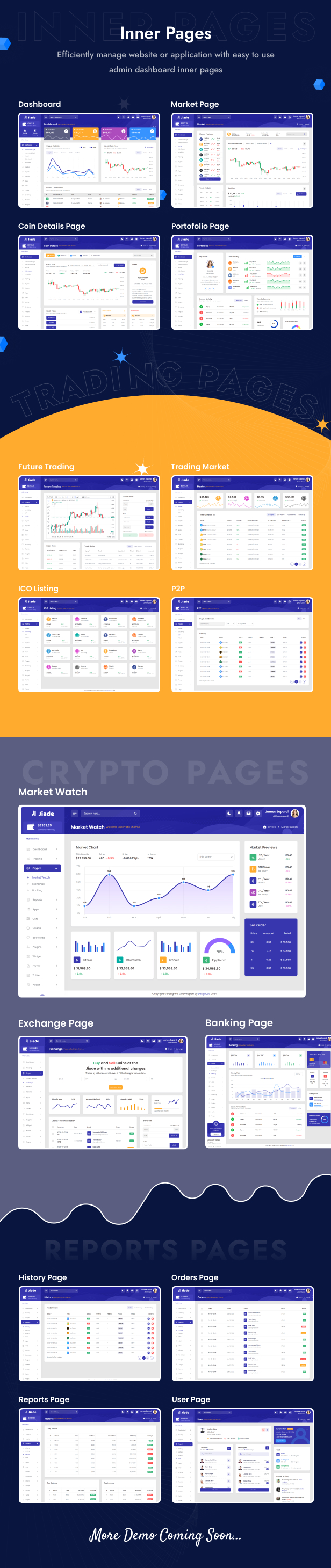 Jiade – Crypto Trading Admin Dashboard Bootstrap Template