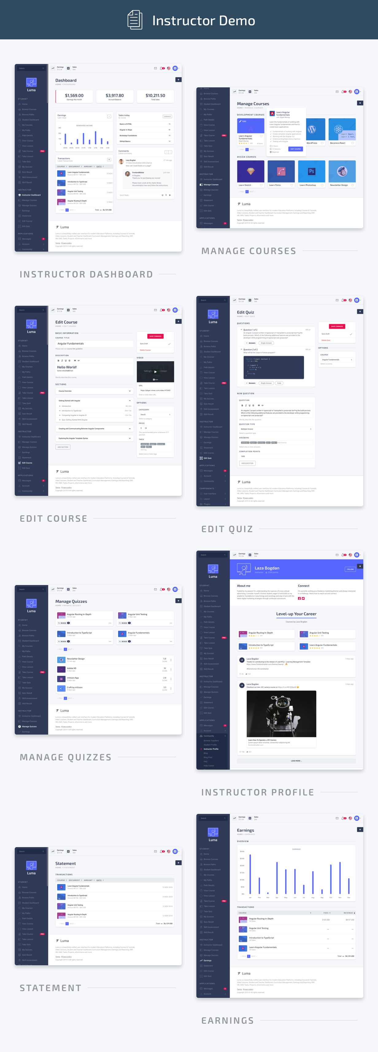 Instructor Pages - Luma Nuxt