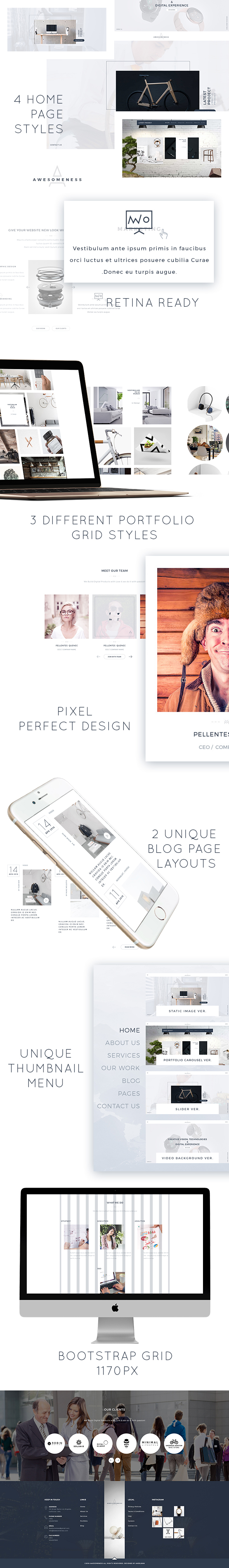 Awesomeness - Agency & Portfolio responsvie Template - 1