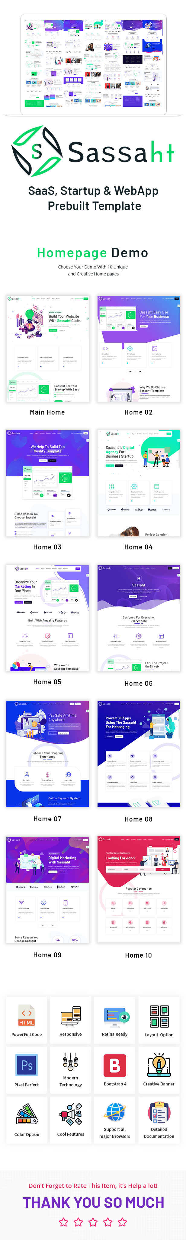Sassaht - SaaS, Startup & WebApp Prebuilt Template - 1