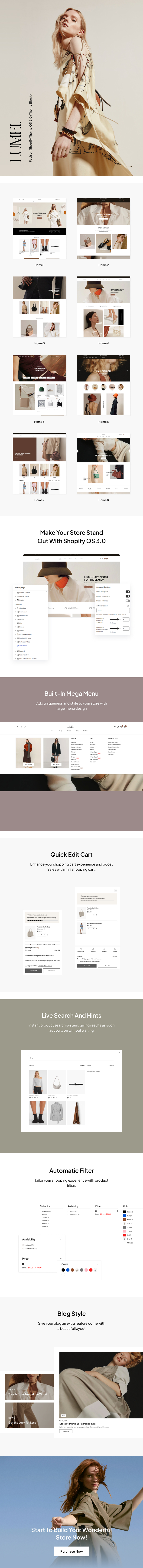 Lumei - Fashion Shopify Theme OS 3.0 (Theme Block) - 1