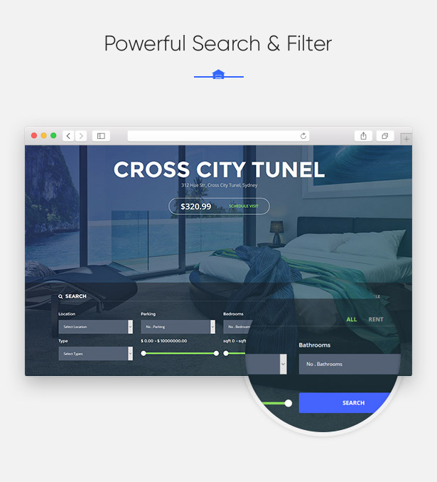 Fast Search & Filter System in Parahouse Real Estate WordPress Theme