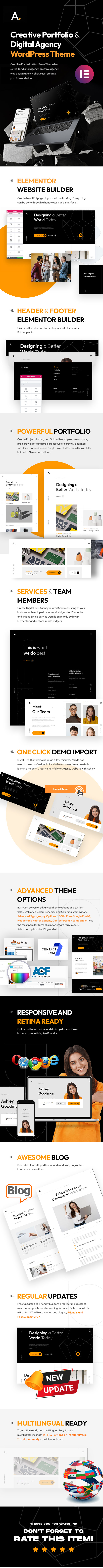 Ashley - Creative Portfolio WordPress Theme