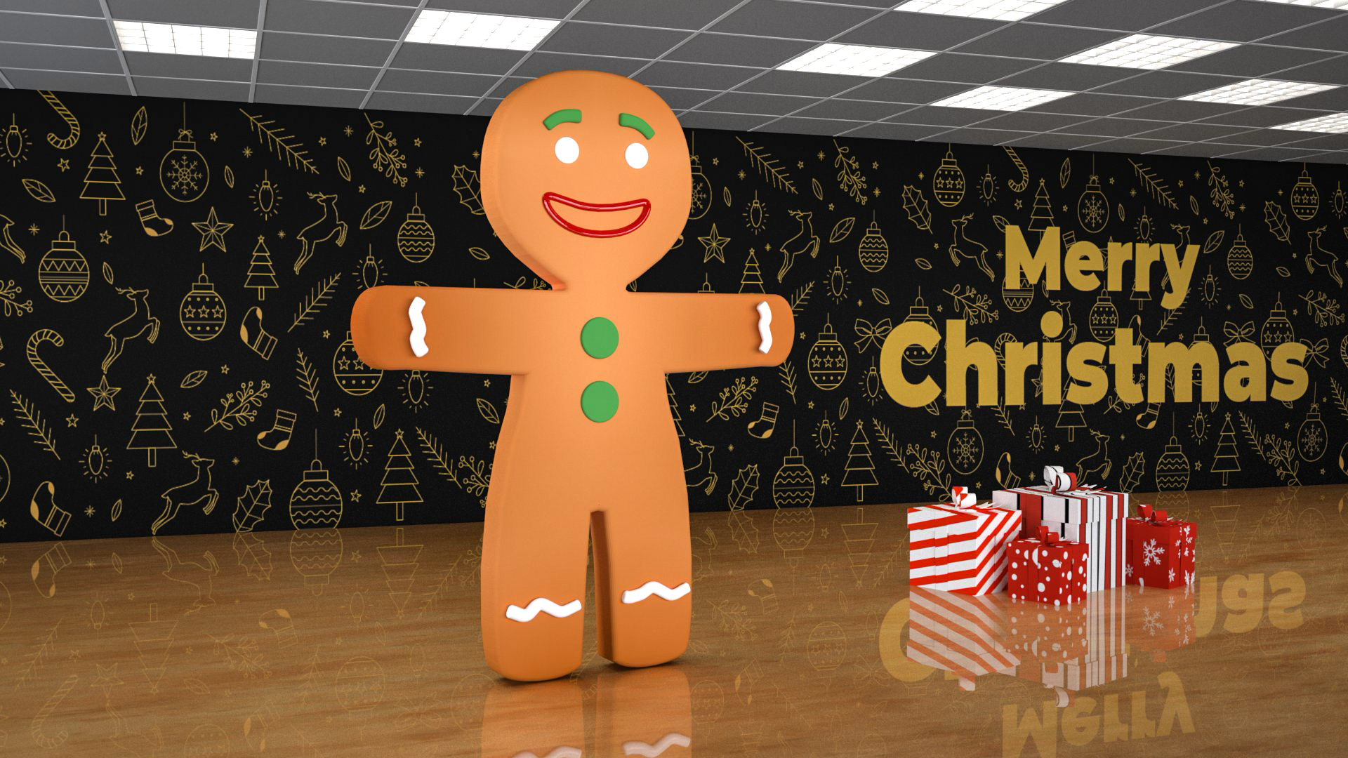 Gingerbread Man Christmas by jleal | 3DOcean