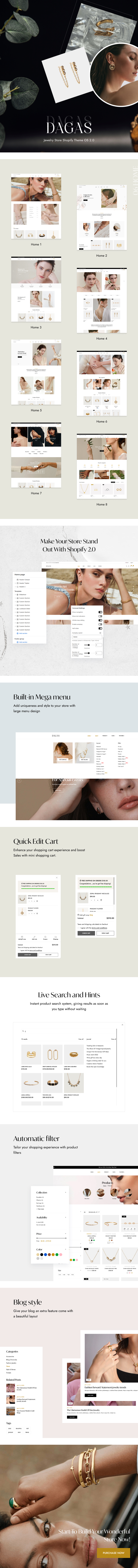 Dagas – Jewelry Store Shopify Theme OS 2.0 - 1