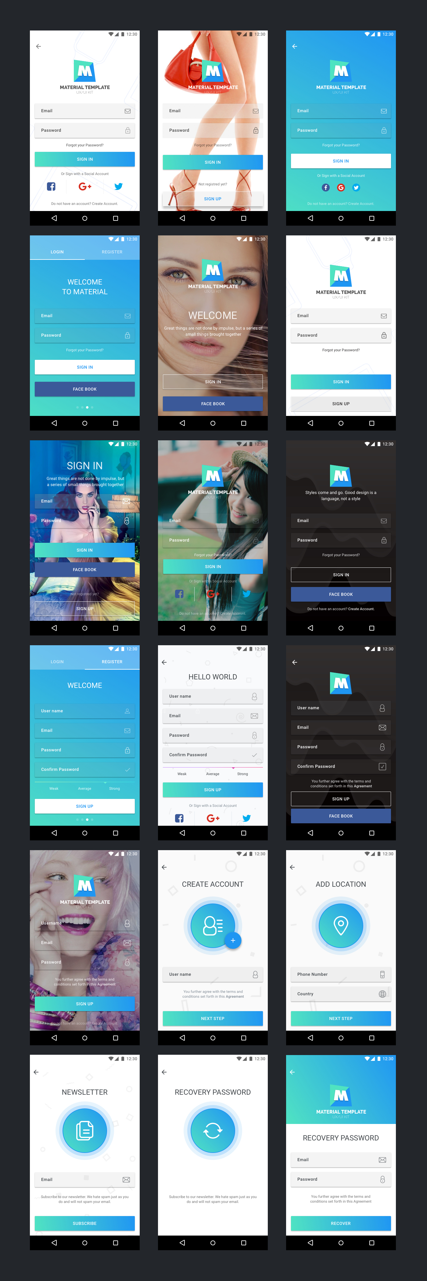 Material Template UX/UI Kit - 2