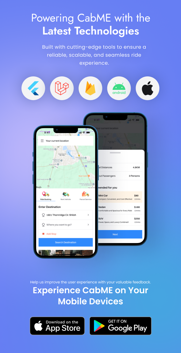 CabME - Flutter Complete Taxi app | Taxi Booking Solution - 1