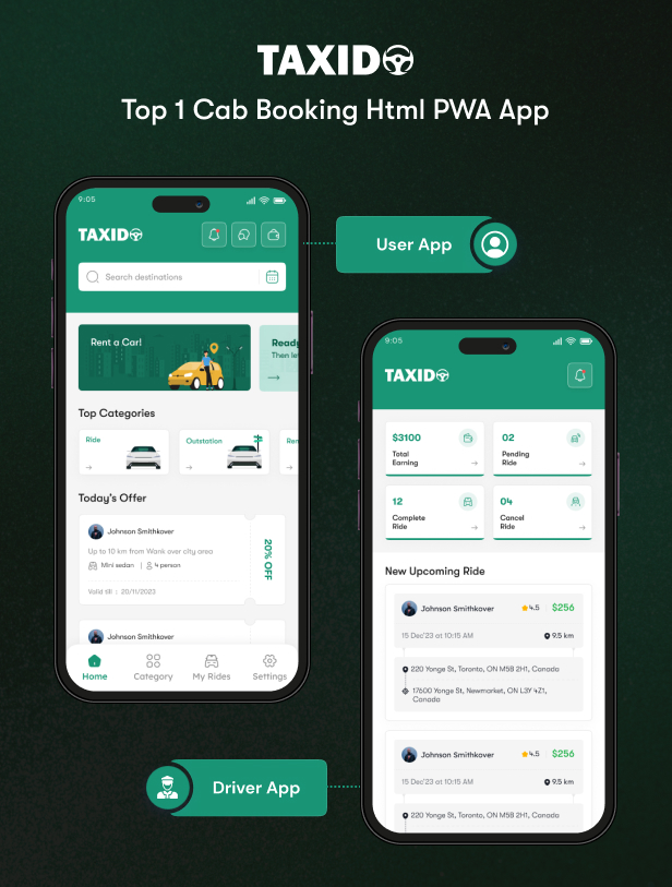 taxido – Electronic Shop Mobile App PWA Template