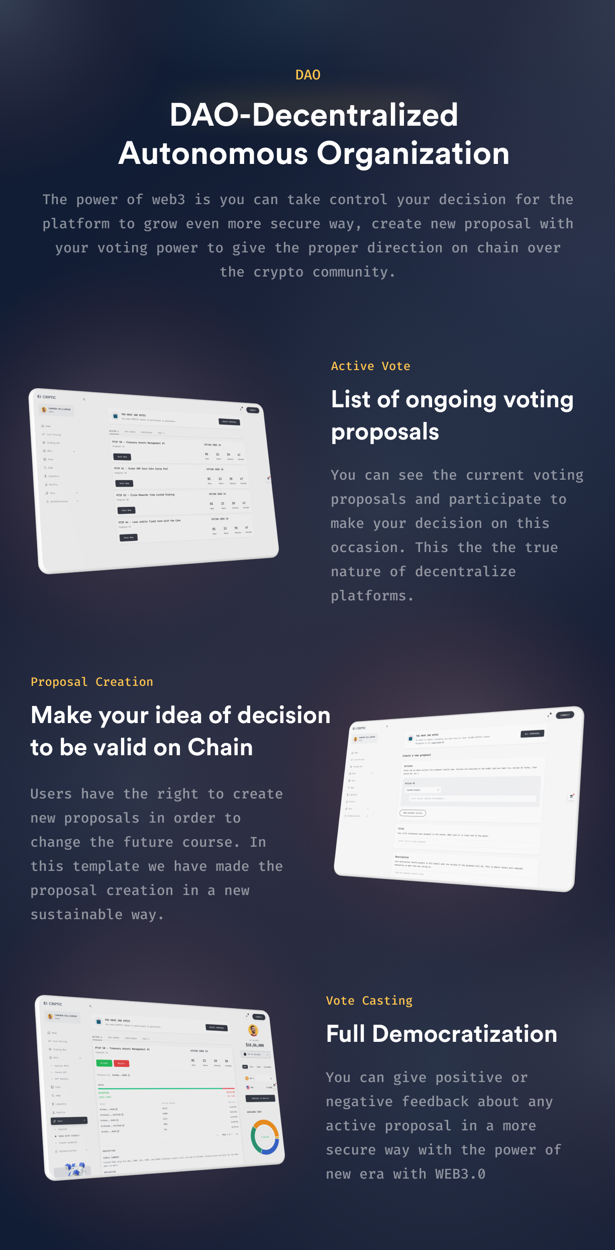 web3 admin dashboard template