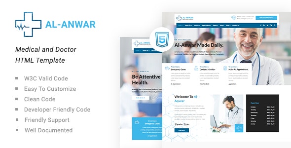 Al-Anwar | Medical and Doctor HTML Template - Health & Beauty Retail