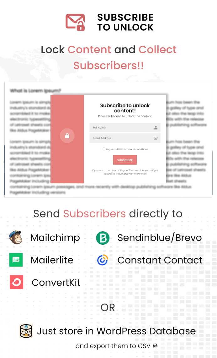 Subscribe to Unlock Opt In Content Locker WordPress Plugin