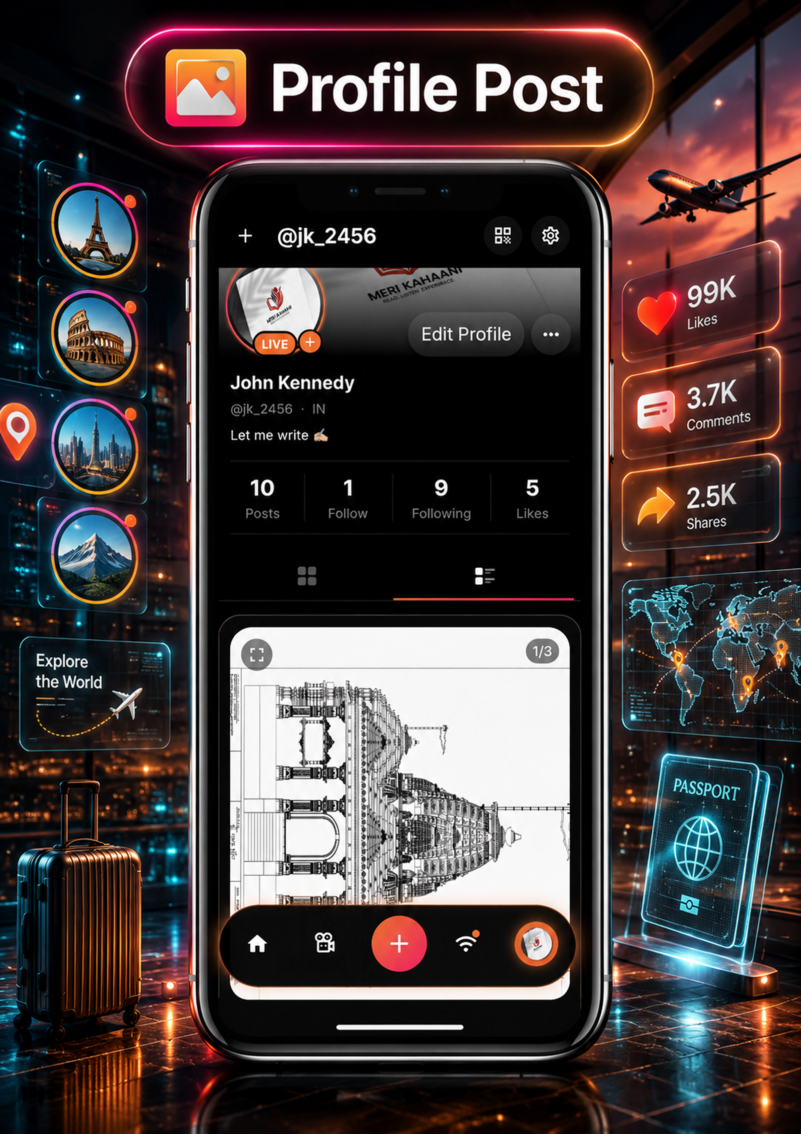DTTrends – TikTok Clone | Reels, Live Streaming, PK Battle, Story, Feed, Chat | Flutter App - 24