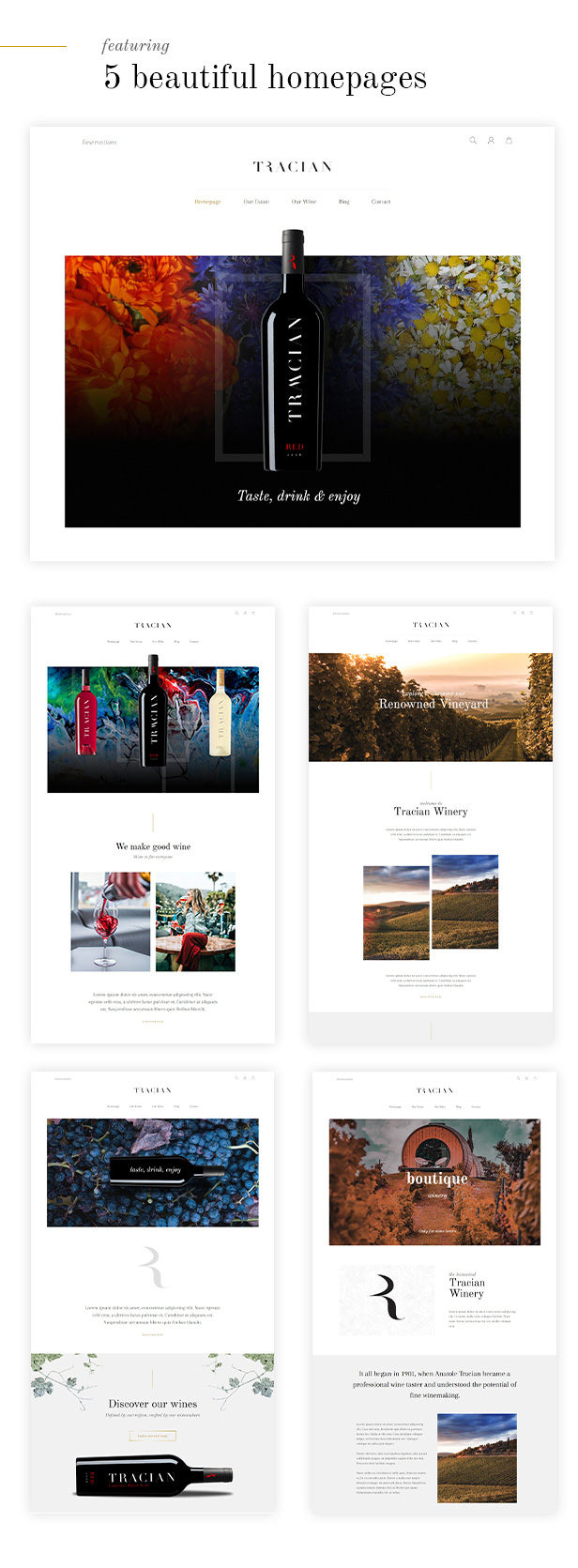 Tracian - Wine WordPress Theme