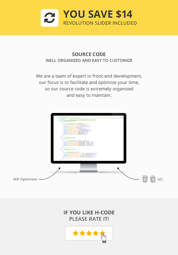H-Code Multipurpose OnePage & Multi Page Template - 13