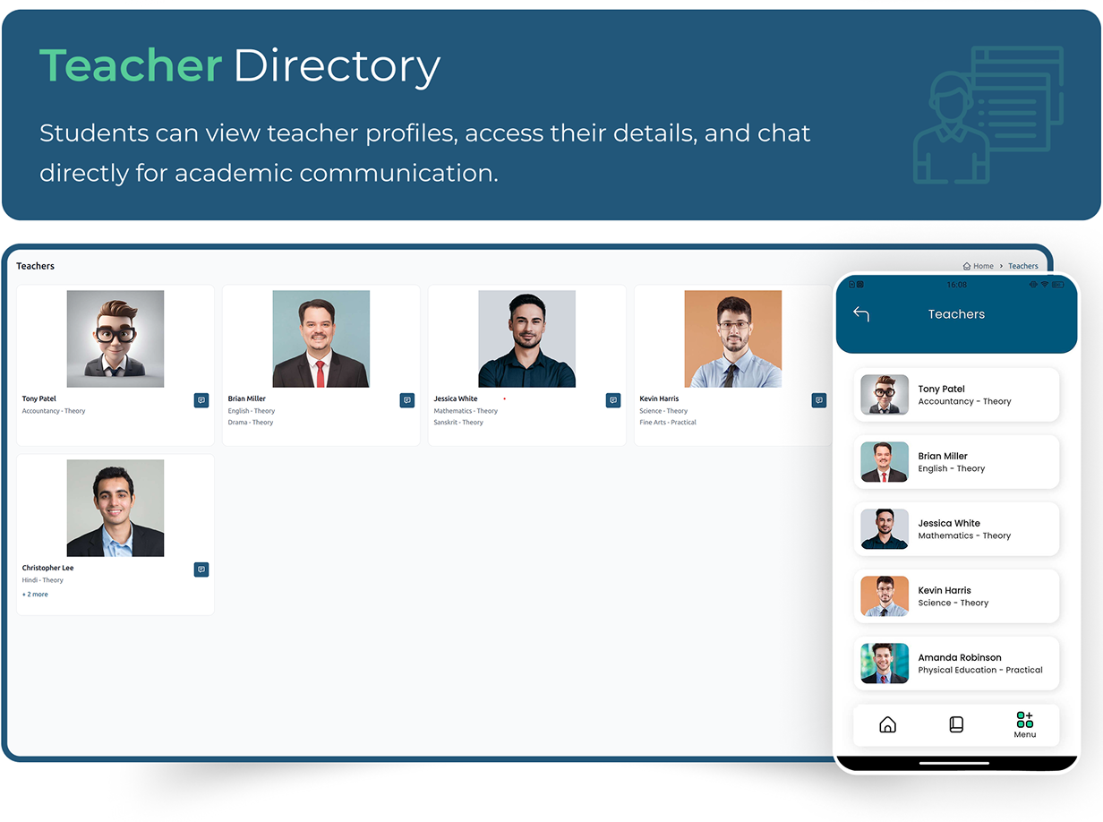 Teacher Directory - Online school management software