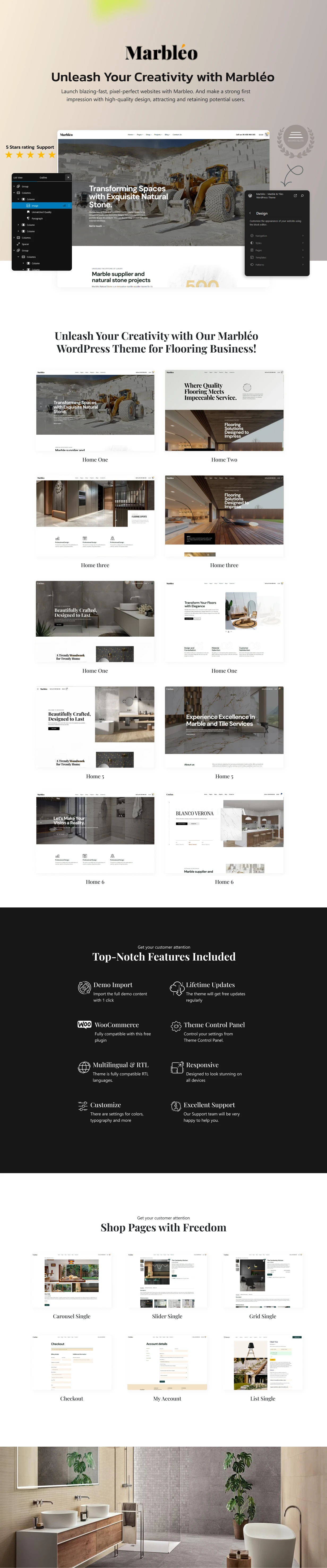 Marbléo - Marble & Tiles WordPress Theme - 1