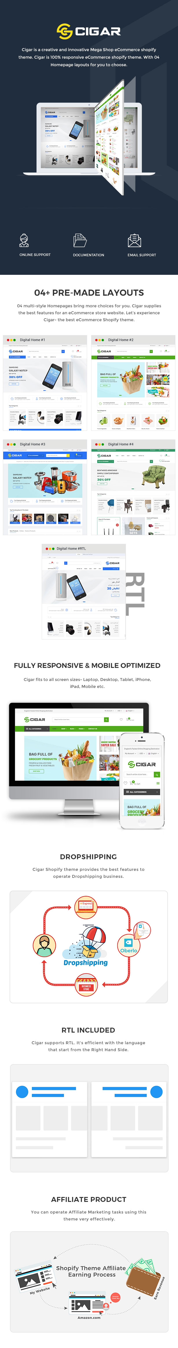 Cigar - Grocery & Electronics Store Shopify Theme - 1