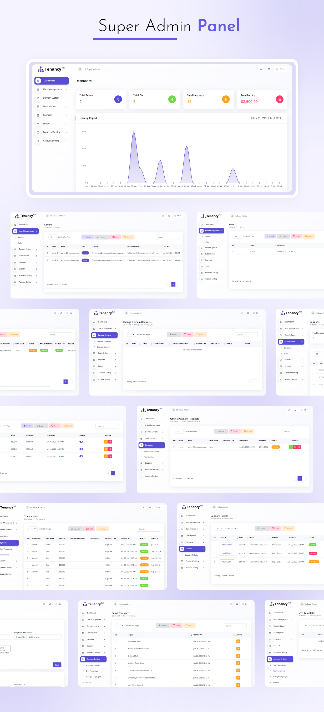 Full Tenancy - Domains, Database, Users, Role, Permissions & Settings - 7