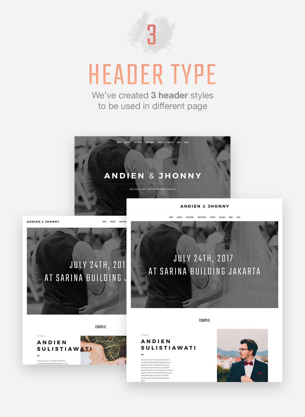 Kabheen - Modern Wedding WordPress Theme - 3