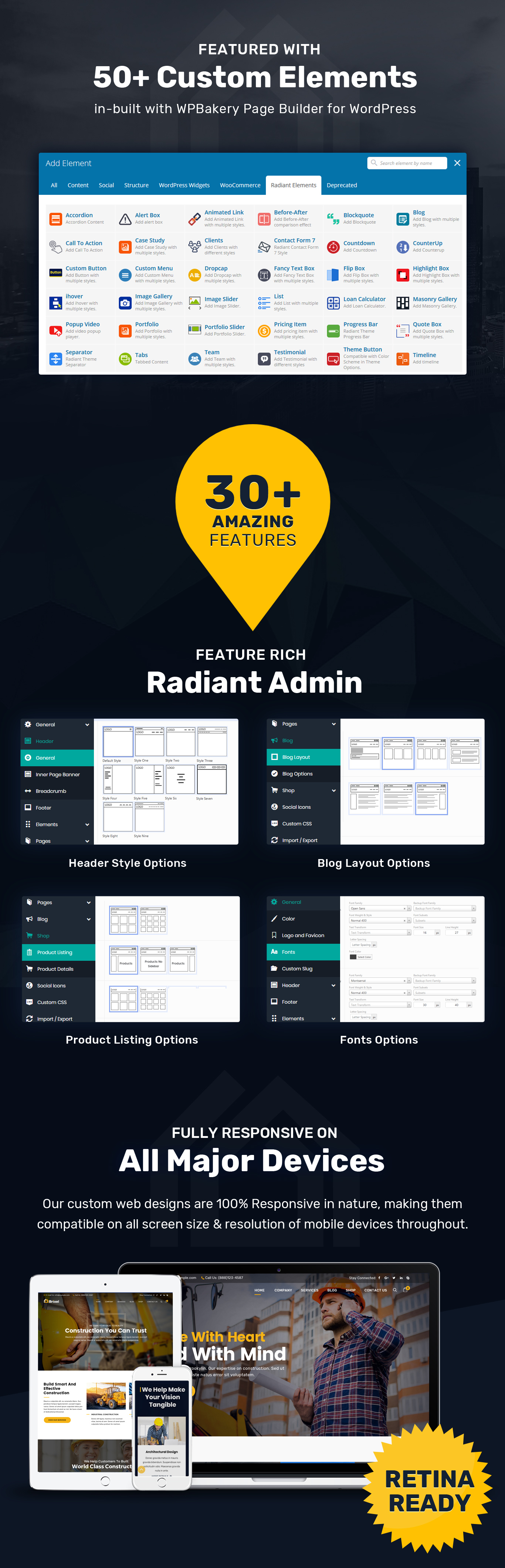 50+ Custom Elements for Construction Industry