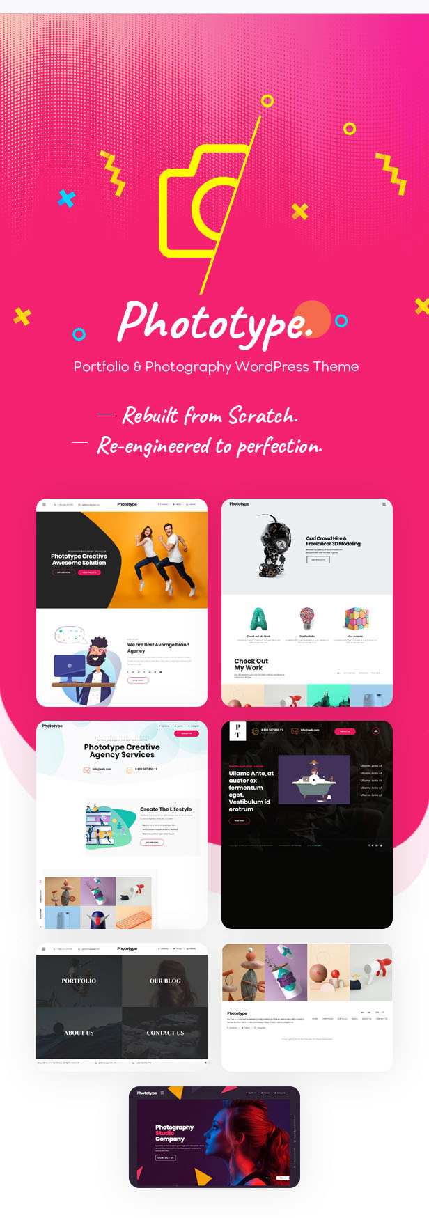 Phototype - New Elementor Portoflio WordPress Theme 2019 for Agency, Photography Sites - 1