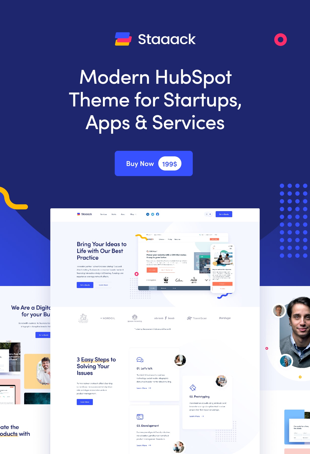 Staaack - Modern HubSpot Theme for Startups, Apps & Services - 1