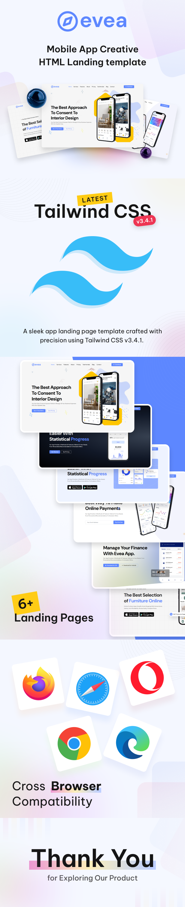 Evea - Tailwind CSS Landing Page Template - 1