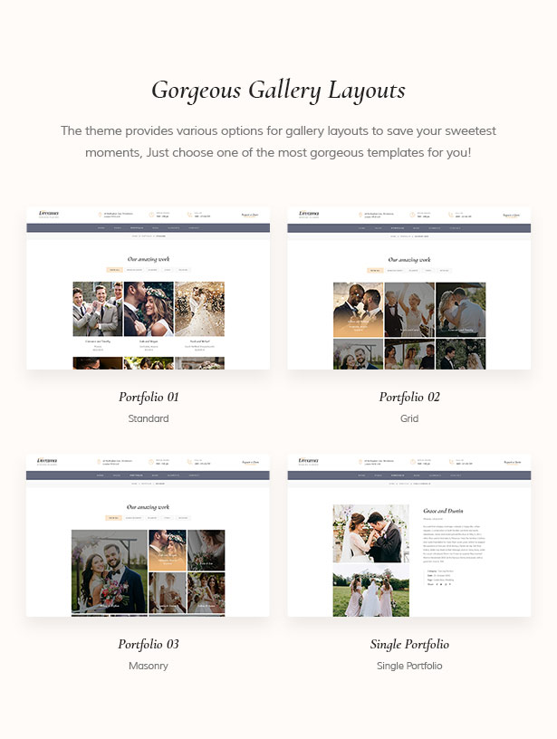 Amazing Wedding Gallery For WordPress Website