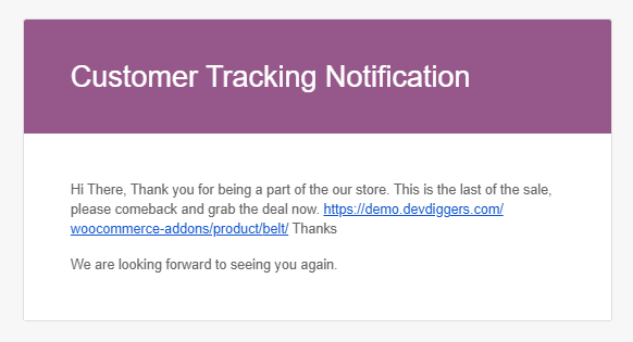 WooCommerce Customer Tracking Customer Email
