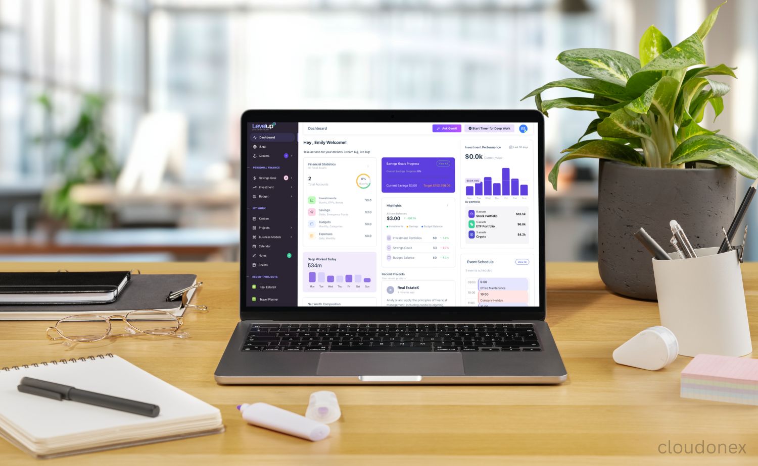 LevelUp SaaS - All-in-One Personal Finance, Productivity & Project Management Suite - 2