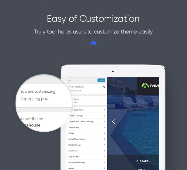 Easily customize Parahouse Real Estate WordPress Theme