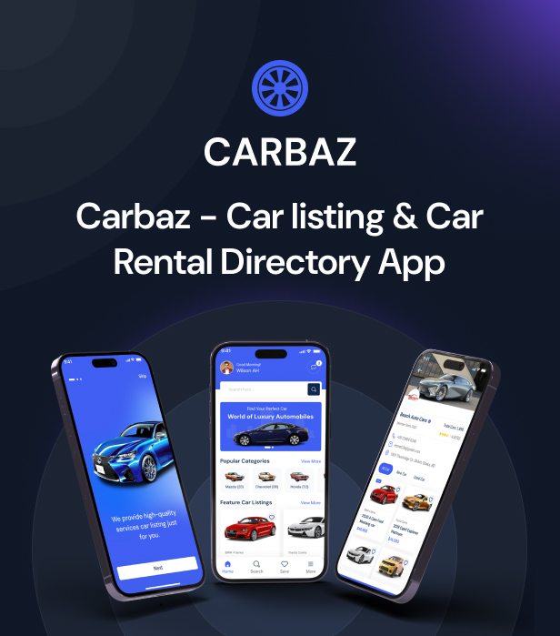 Carbaz - Car listing & Car Rental Directory Flutter App