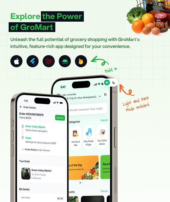 GroMart | Grocery Store App | Grocery Delivery | Multivendor Grocery Flutter App - 1